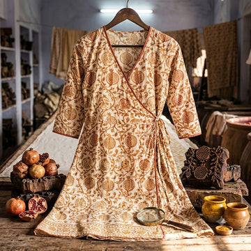 Anaar Hand-Block Wrap Dress